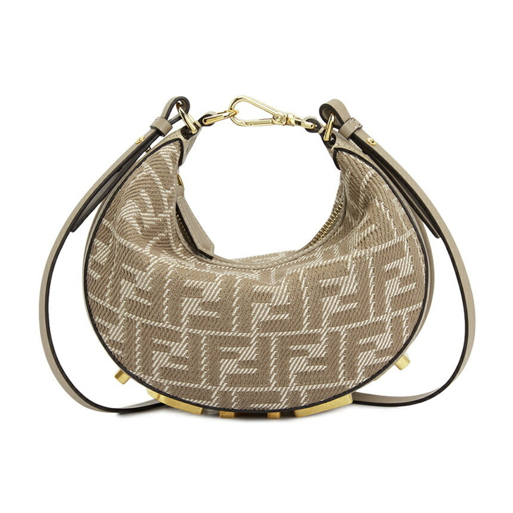 FENDI Shoulder Bag Fendigraphy Hobo Bag denimn FF jacquard Tan